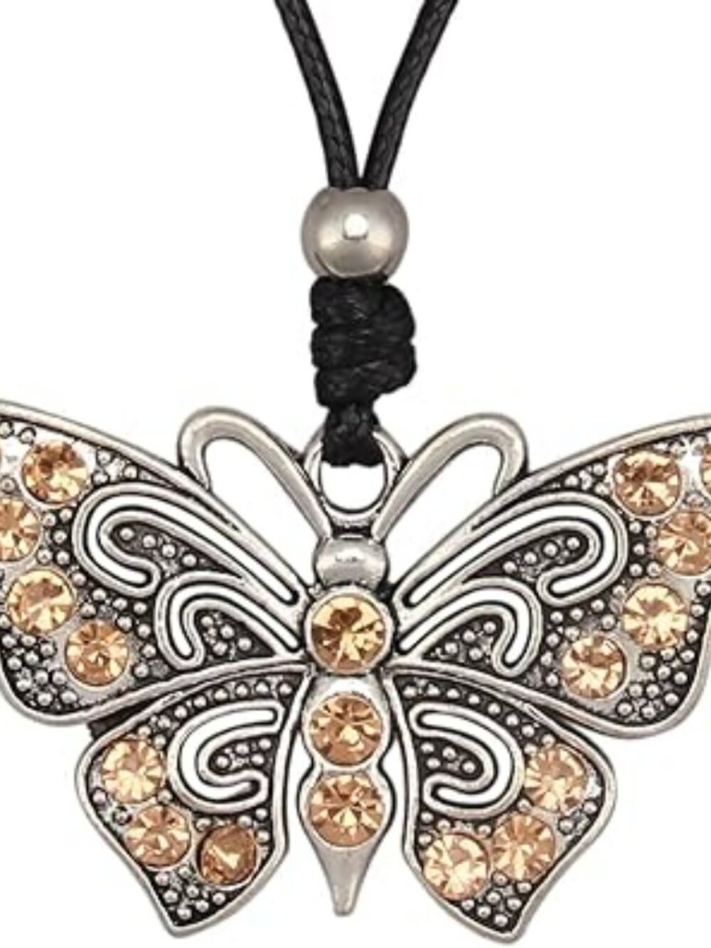 New Leather Necklace Handmade Boho Butterfly Choker Lg Pendant Trendy Jewelry